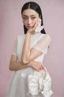 White Plan Elina Tulle Dress gown with flowing fabric and elegant design, perfect for formal occasions.