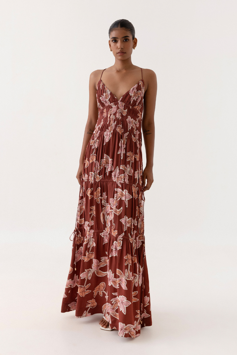 ALMA DRESS IN APPLIQUE FLORAL - CULT MIA
