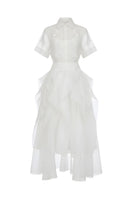 White Plan Ivory Whisper Layer Dress gown with flowing layers and elegant design, perfect for formal occasions.