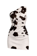 ZUT Matriarca mini dress in cowhide with a fitted silhouette and stylish design, perfect for casual or night-out wear.