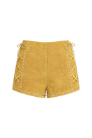 ZUT Saabel shorts in vibrant mango color, casual fit with elastic waistband and side pockets, perfect for summer wear.