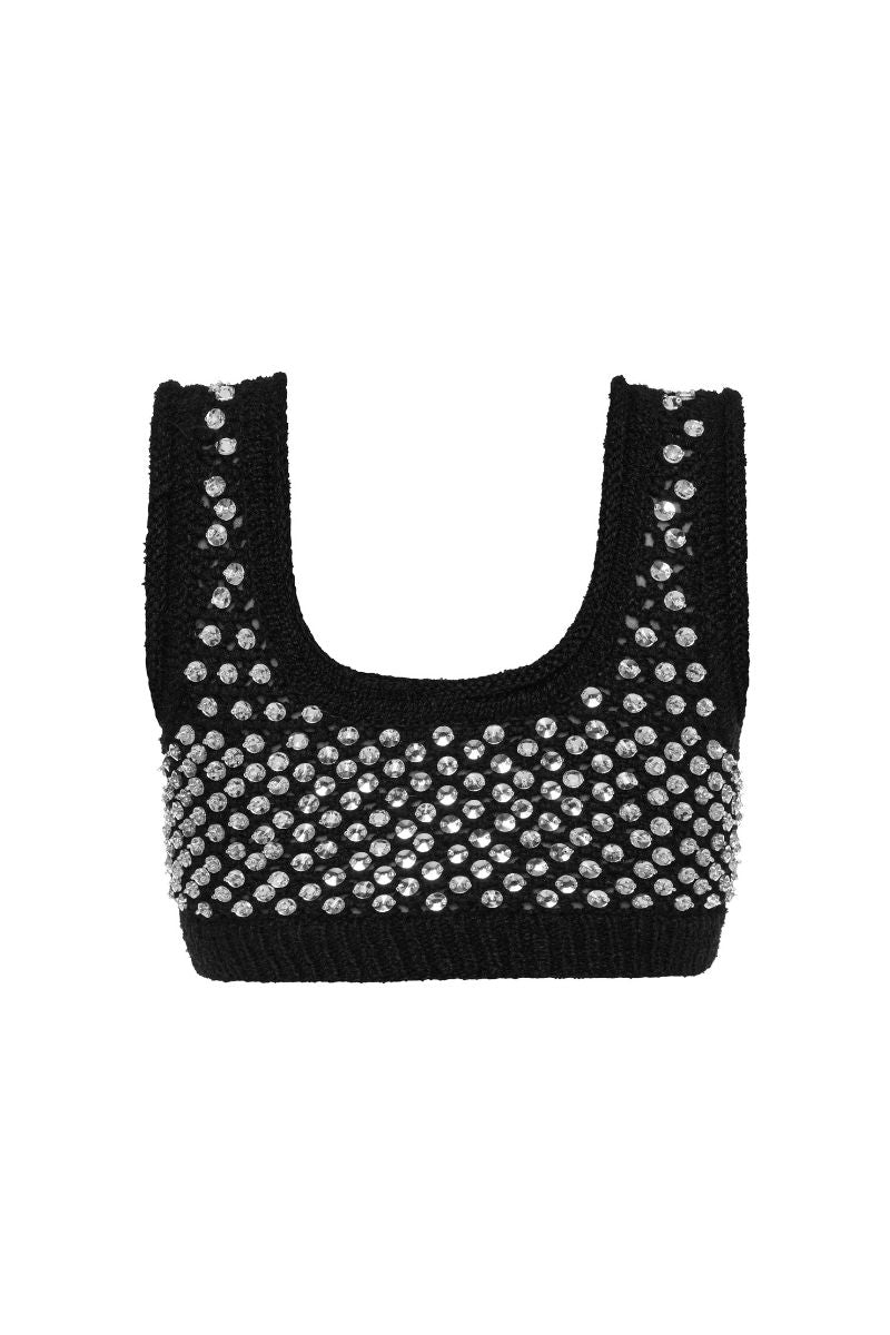 Lalo Thalia top in black, stylish women's tops featuring a fitted design and smooth fabric, perfect for casual or dressy wear.