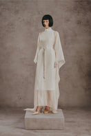 Ivory Serenity kaftan maxi dress by White Plan featuring flowing fabric and relaxed fit, perfect for casual or beach wear