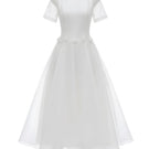 White Plan Elina Tulle Dress gown with flowing fabric and delicate detailing, perfect for elegant occasions.