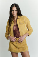 ZUT Calumet jacket in vibrant mango color, stylish outerwear with a modern fit, displayed on a plain background.