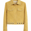 ZUT Calumet jacket in vibrant mango color, stylish outerwear with a lightweight design, shown on a model.