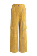 ZUT studded Sam pants in Mango color, featuring a stylish design with metal studs, displayed on a white background.