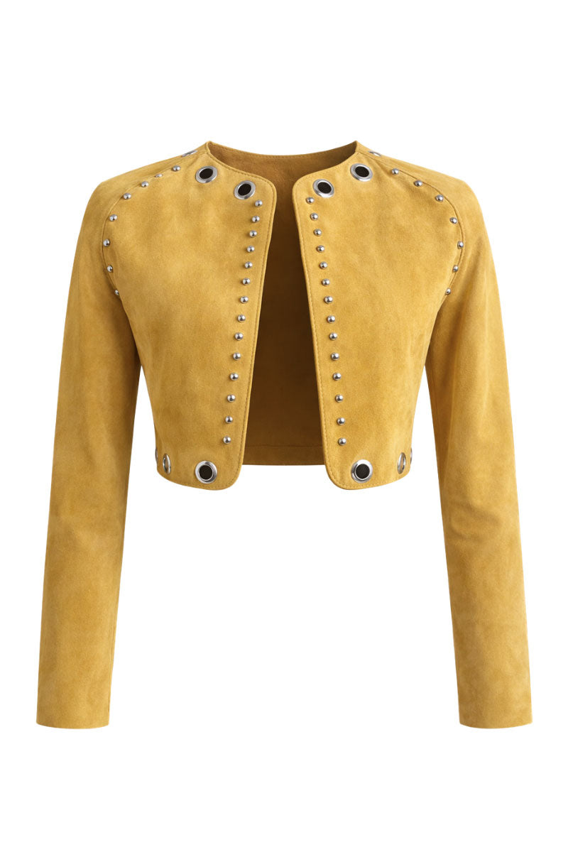 ZUT Darby Mango jacket, stylish outerwear with a tailored fit, shown on a model with a zip front and modern design.