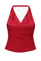 Summer Away Rhea Cherry top with short sleeves, lightweight fabric, and vibrant cherry print, casual summer fashion for women.