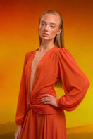 CEM CULT Mia X chiffon backless gown featuring flowing fabric and elegant design, perfect for formal occasions.