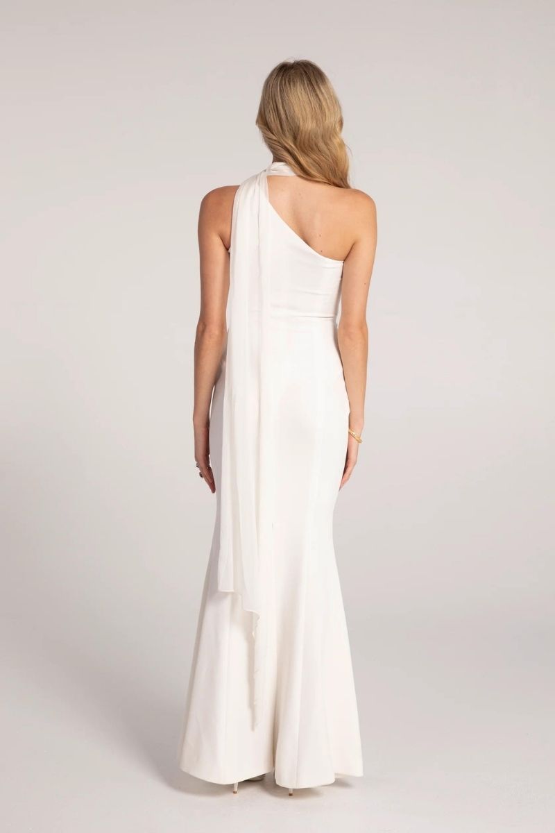 BRIELLE SILK WHITE GOWN - CULT MIA