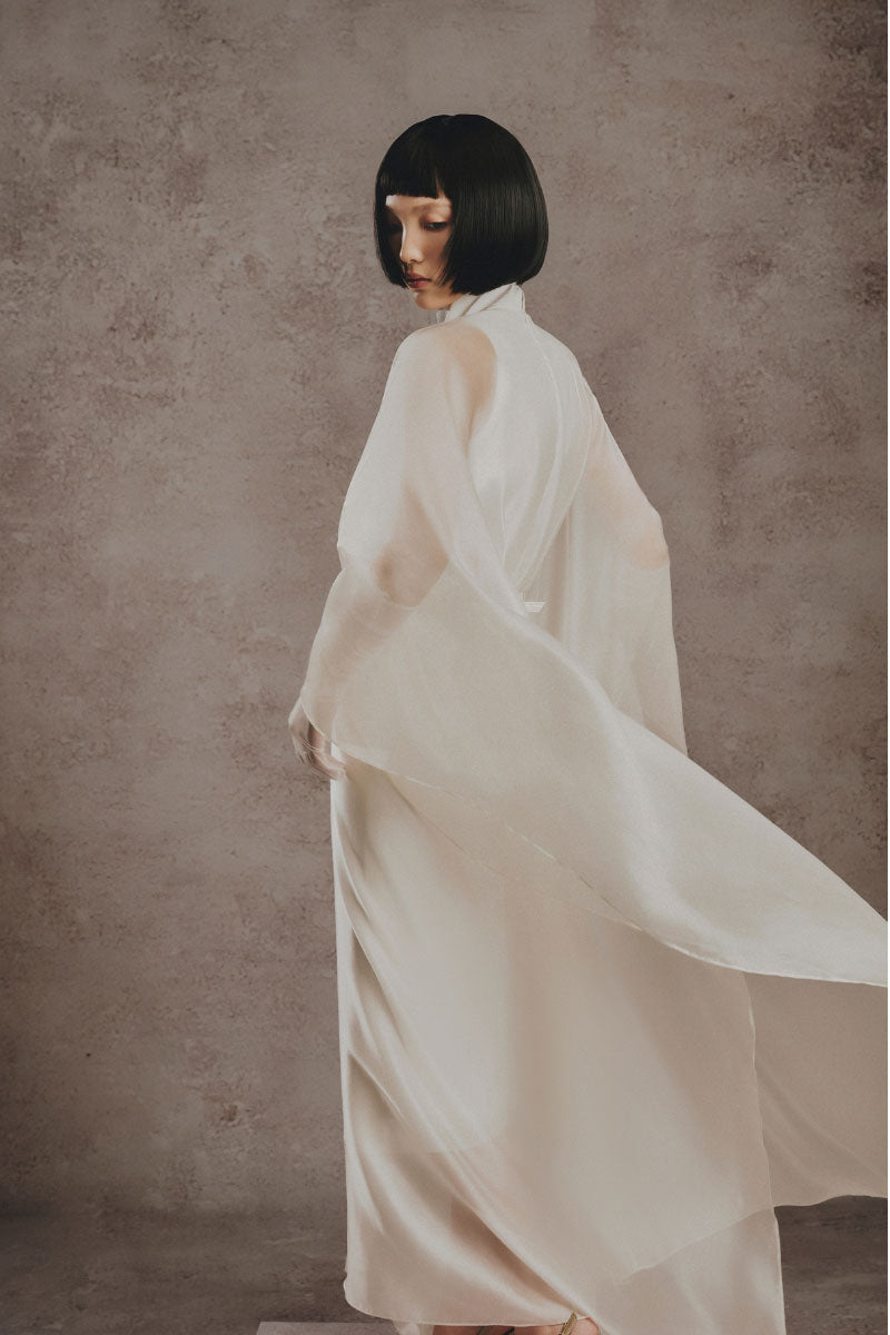 Ivory Serenity Kaftan maxi dress by White Plan featuring flowing fabric and relaxed fit, perfect for casual or beach wear.