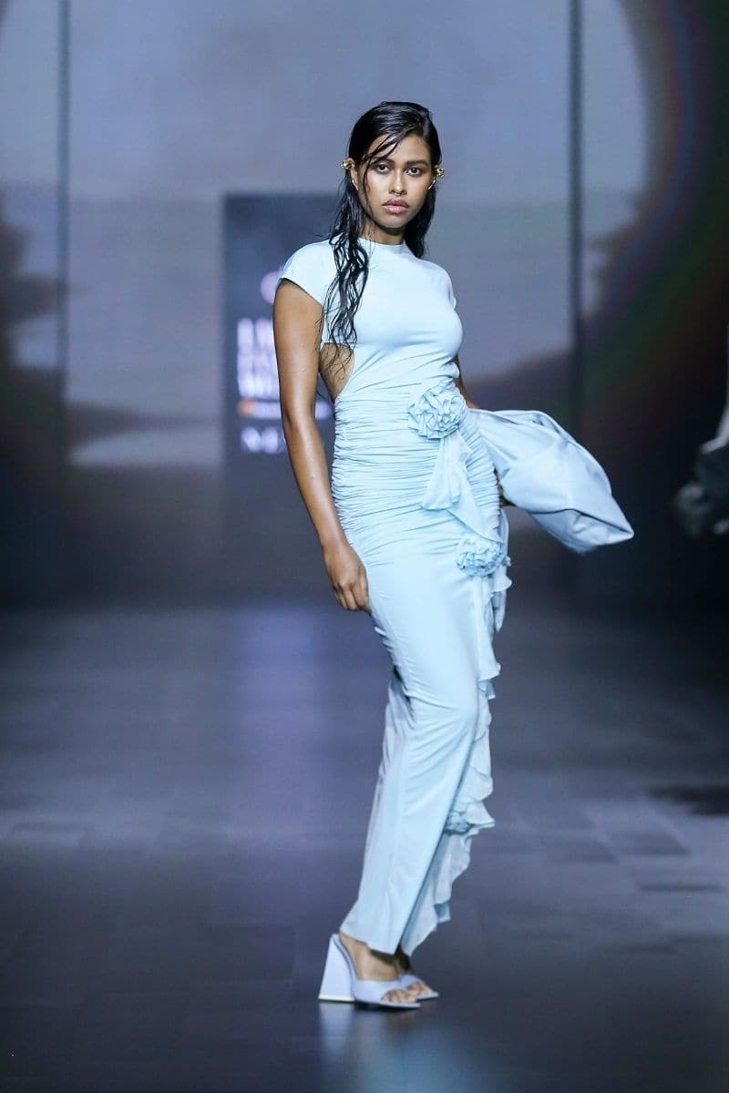 Embellished Backless Maxi Dress | Baby Blue