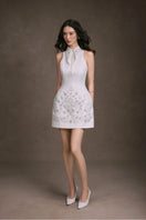 Keira Tong Flora embroidered mini dress featuring colorful floral embroidery and a stylish fit, perfect for casual or special occasions.