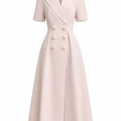 White Plan Dynasty Dress midi dress, elegant flowy design with a fitted waist, perfect for stylish occasions.