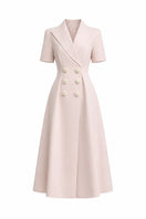 White Plan Dynasty Dress midi dress, elegant flowy design with a fitted waist, perfect for stylish occasions.
