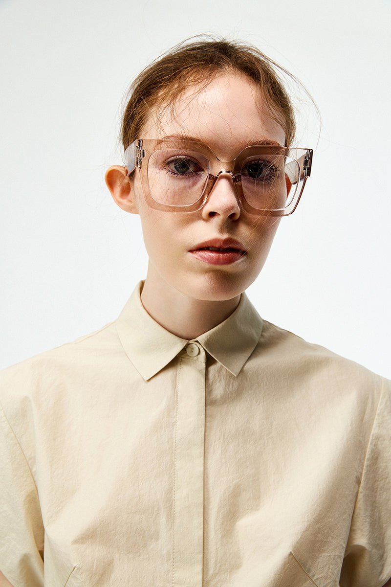Chictopia stone poplin shirt dress, mini length with a classic collar and button-down front, stylish and comfortable for casual wear.
