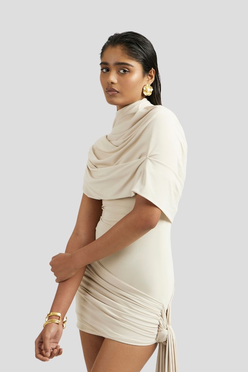 COLLETE MINI DRESS IN IVORY - CULT MIA
