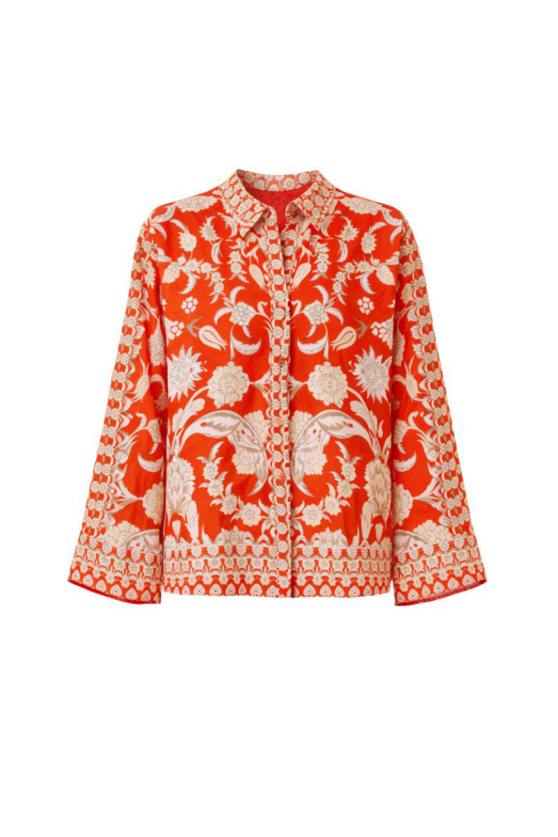 Raishma Sapphira shirt featuring a stylish design with a fitted collar and long sleeves, displayed on a plain background.