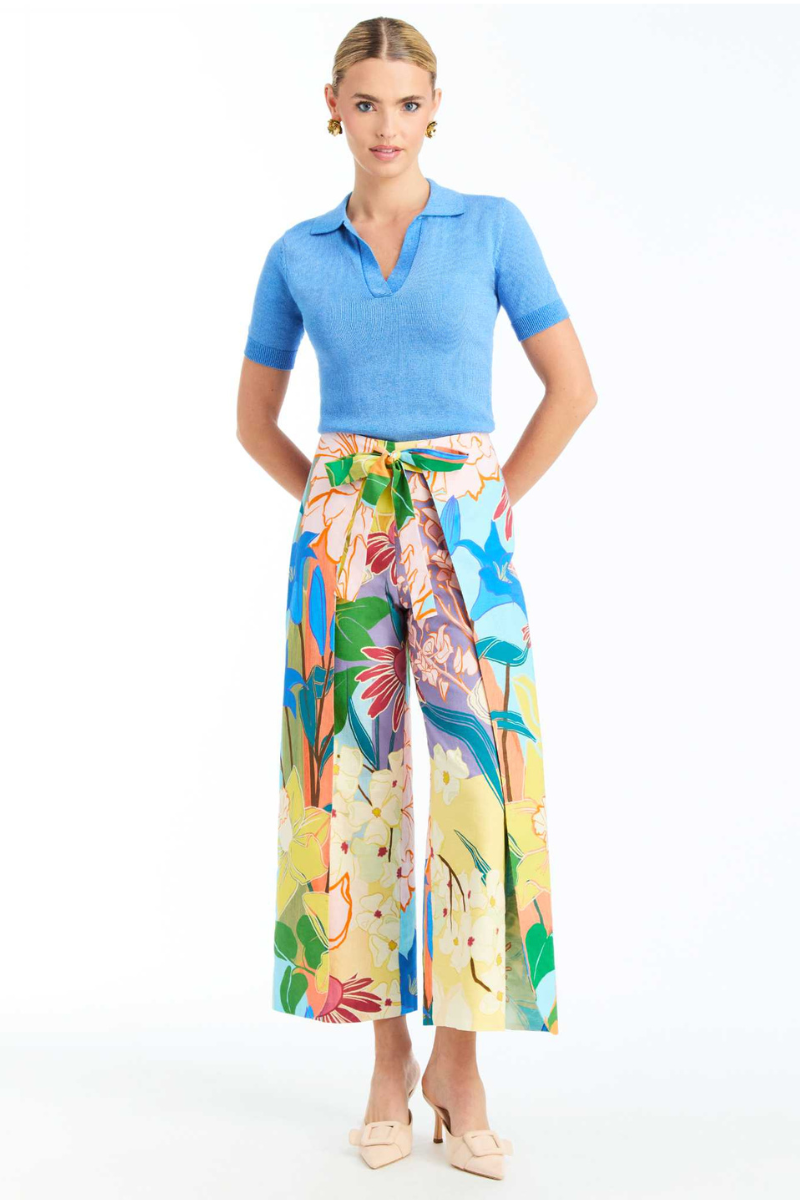 Mestiza New York Chloe wrap pants in Primrose Florals featuring a floral patterned fabric and relaxed fit.