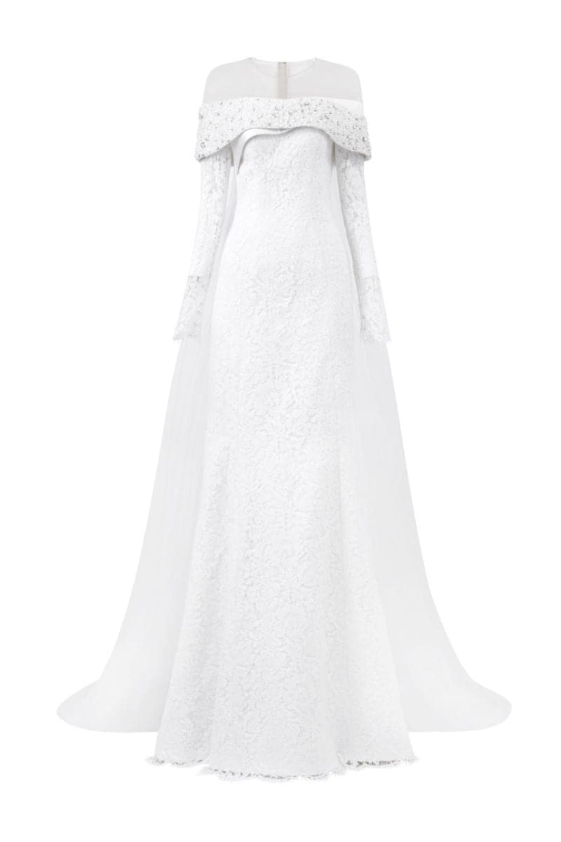 CULT MIA X 21SIX ANASTASIA FLORAL LACE CRYSTAL GOWN - CULT MIA