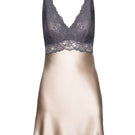 NK IMODE CULT MIA X NK IMODE Morgan bust support chemise in brass, a sleek nightgown with bust support and elegant design.