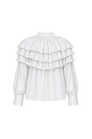ANAIS COTTON RUFFLED SHIRT IN IVORY