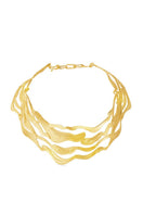 Gold Aurora choker necklace by Jude Benhalim featuring a sleek, minimalist design with a smooth gold finish and delicate chain.
