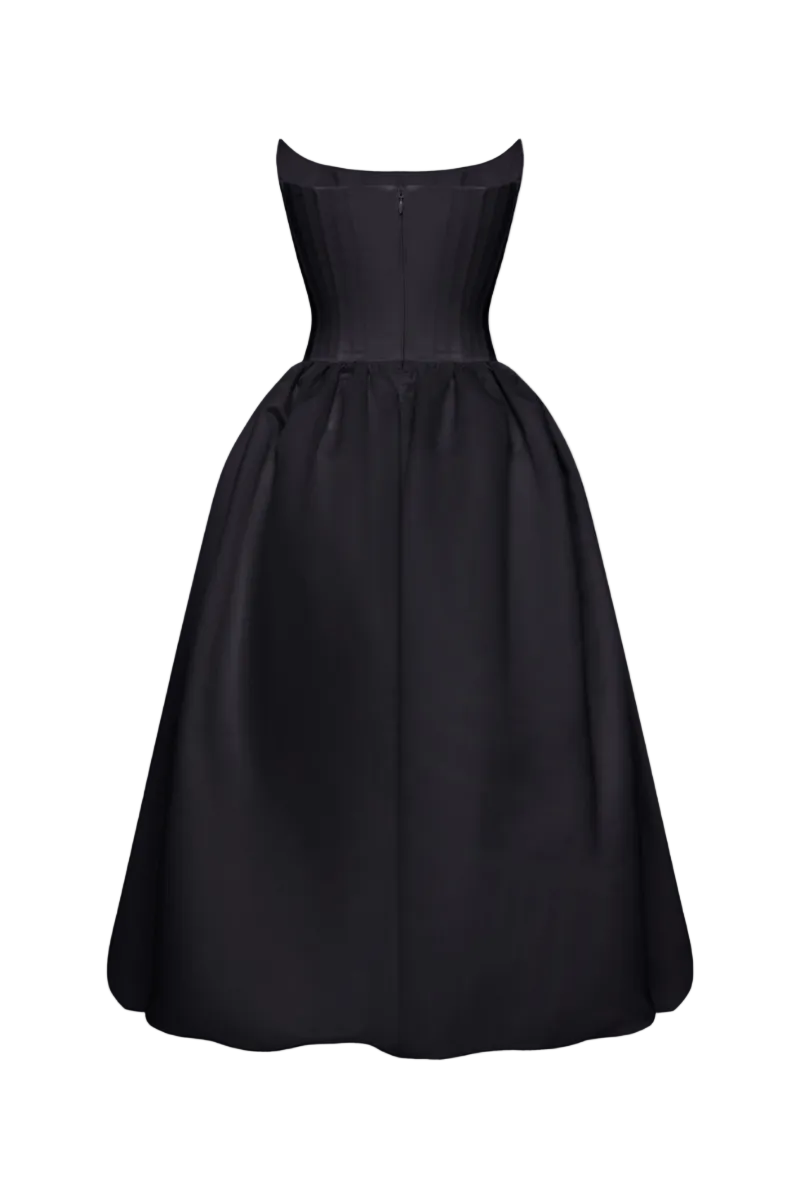 Black Violet Transformer Maxi Dress by Balykina, shown with adjustable style features and elegant silhouette.