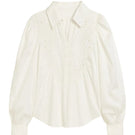 Rebecca Taylor Rachelle pop-over blouse in ivory, showcasing lightweight fabric and relaxed fit, perfect for casual or dressy outfits.
