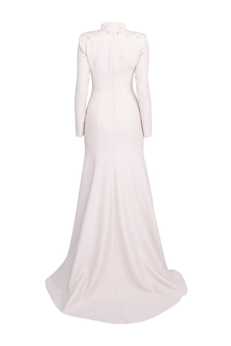 POWDER PADDED SHOULDER LONG JACKET DRESS - CULT MIA