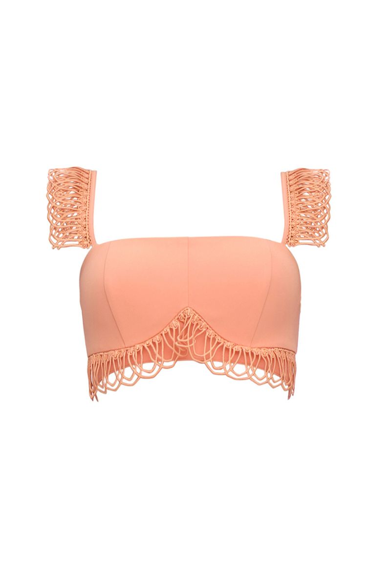 RIZO POWDER PEACH CROP TOP - CULT MIA