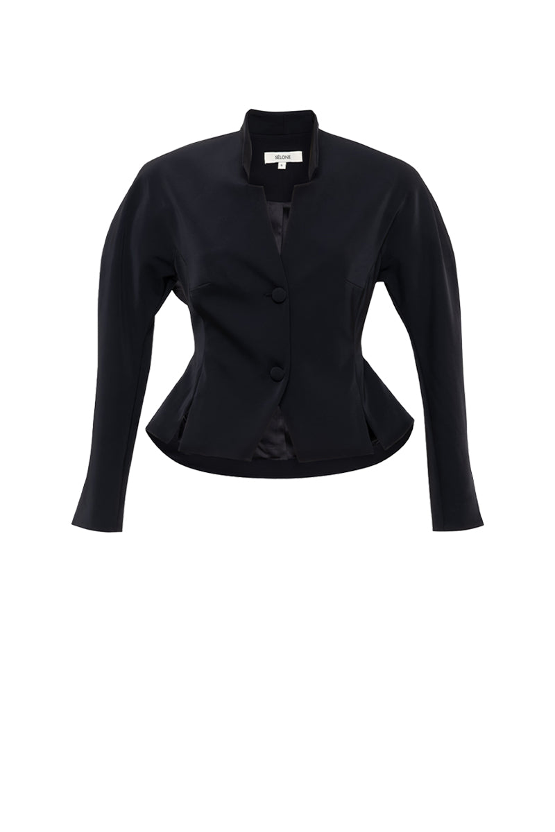 ELEN SCULPT BLAZER IN BLACK