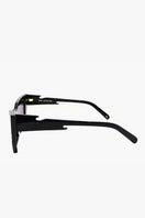 Moy Atelier Shadow Dark Knight sunglasses with black frames and dark tinted lenses, stylish eyewear for sun protection.