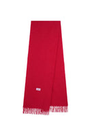 Red oversized scarf from La Granni featuring soft, flowing fabric and stylish wrap-around design.