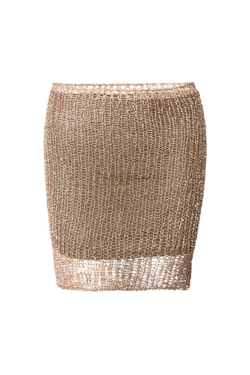 ROSE GOLD MIDAS MINI SKIRT WITH SLIP - CULT MIA