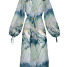 Nelblu kimono cover-up in sage print featuring lightweight fabric and relaxed fit, perfect for beach or casual wear.