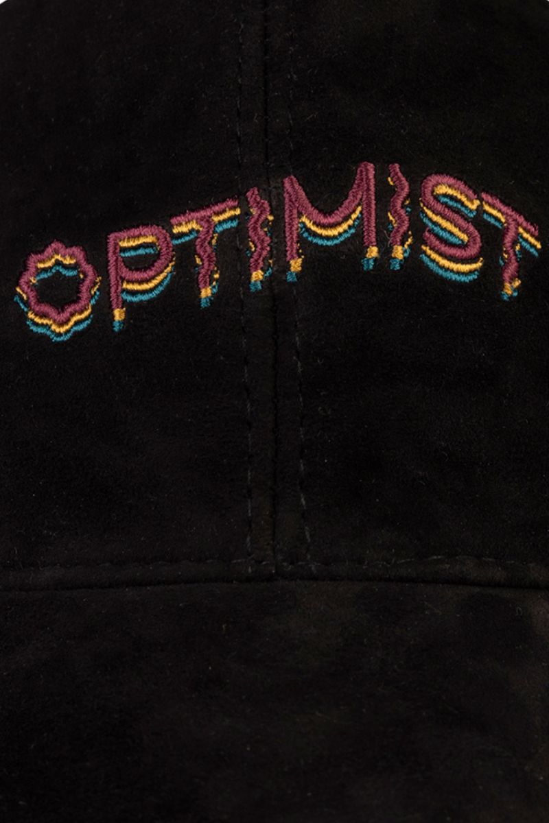 Bassigue Optimist embroidered cap, stylish hat with embroidered design, adjustable strap, casual outdoor headwear for men and women.