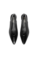 Black Downtown heels by 10th Floor featuring pointed toes and sleek stiletto heels on a neutral background.