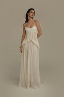 White Halcyon maxi dress by POEM featuring a flowing, elegant design perfect for summer or casual occasions.