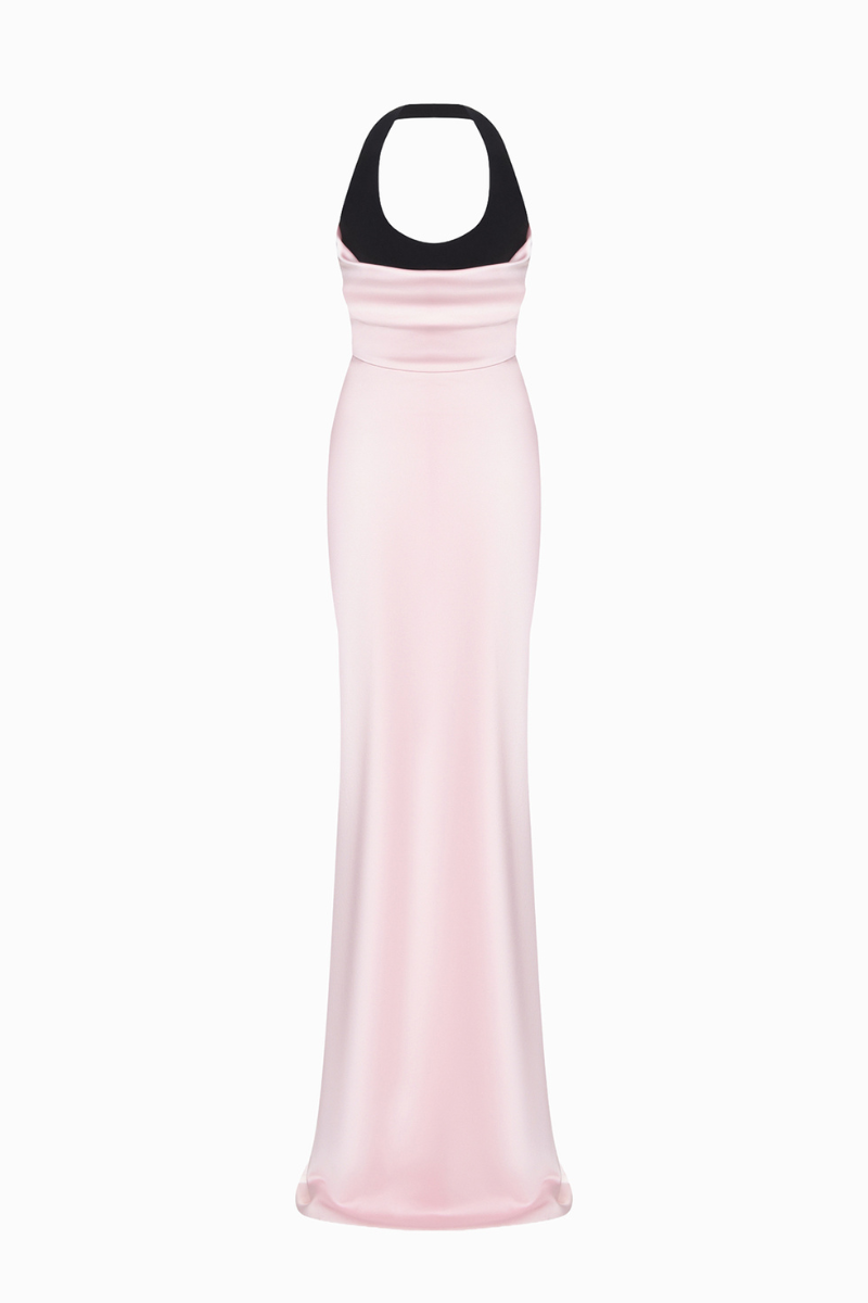 BalYKINA pink maxi dress with flowing fabric and sleeveless design, perfect for summer or casual occasions.