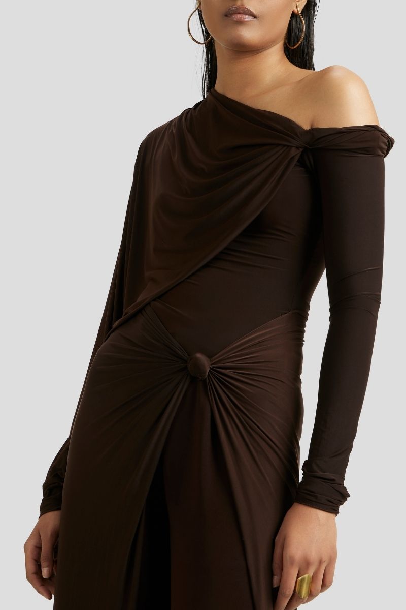 BRIA CO-ORD SET IN CHOCOLATE BROWN - CULT MIA