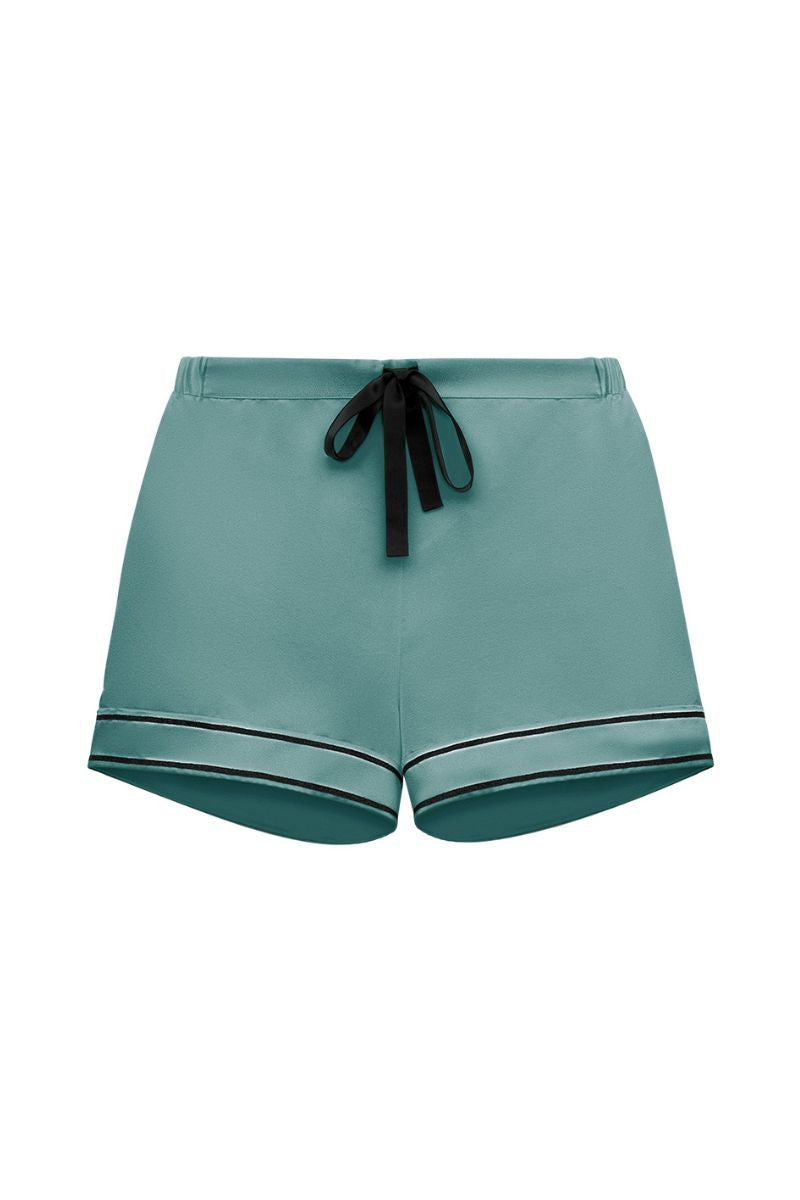 GREENE SILK SHORTS IN GREEN - CULT MIA