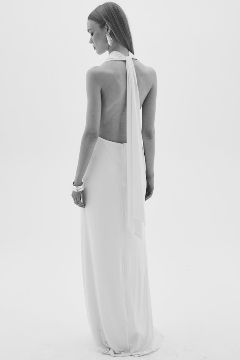 INES JERSEY LONG DRESS IN WHITE | CULT MIA | Nazl Ceren INES JERSEY LONG DRESS IN WHITE | CULT MIA | Nazl Ceren