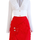 Do Long Brilliant Blossom co-ords set featuring a floral top and matching skirt, stylish and vibrant for casual wear.