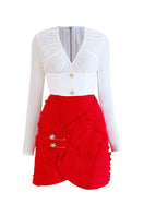 Do Long Brilliant Blossom co-ords set featuring a floral top and matching skirt, stylish and vibrant for casual wear.