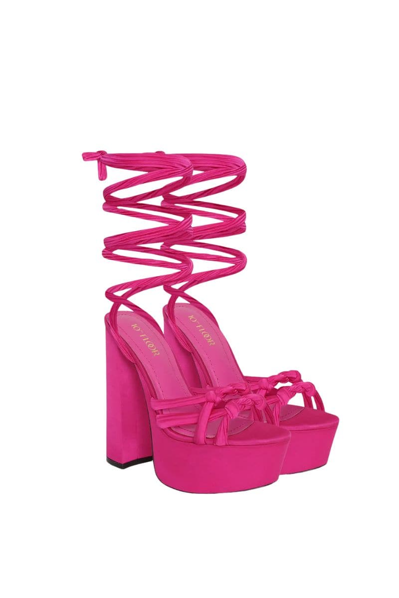 Fuchsia 10TH FLOOR Tarifa sandal with open toe and ankle strap, stylish women's footwear in size EU 36.