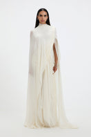 Deme By Gabriella Stacie gown displayed on a hanger, featuring elegant fabric and detailed design suitable for formal occasions.