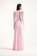 Deme By Gabriella Blossom Maxi Dress in Noa Pink, flowing fabric and floral design, perfect for summer occasions.