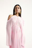 Deme by Gabriella Blossom Dress in Noa Pink, a flowy maxi dress with floral patterns and sleeveless design, suitable for summer wear.